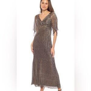 Marina Butterfly Sleeves Evening Gown
